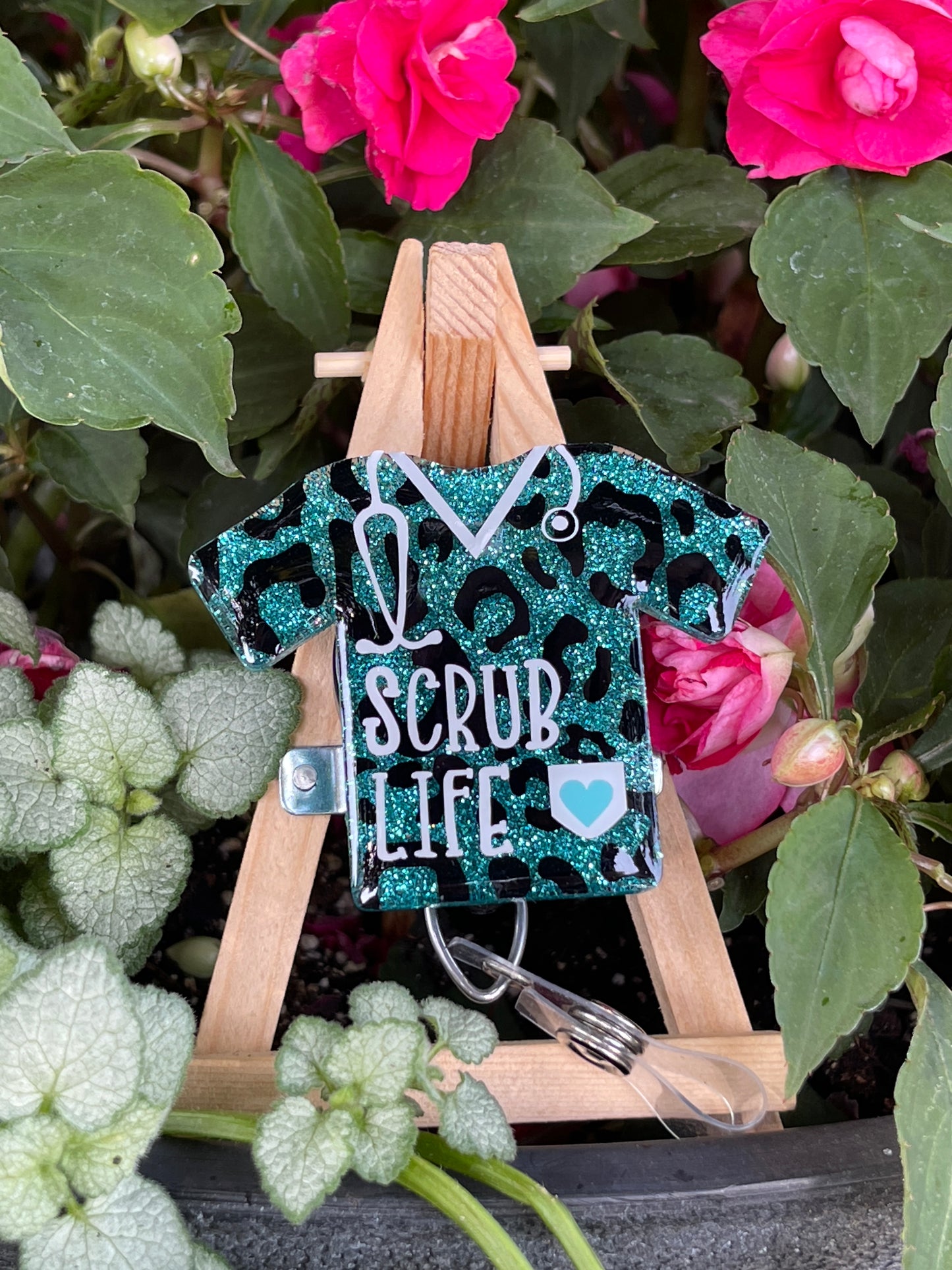 Scrub Life Scrub Top Interchangeable Badge Reel Topper