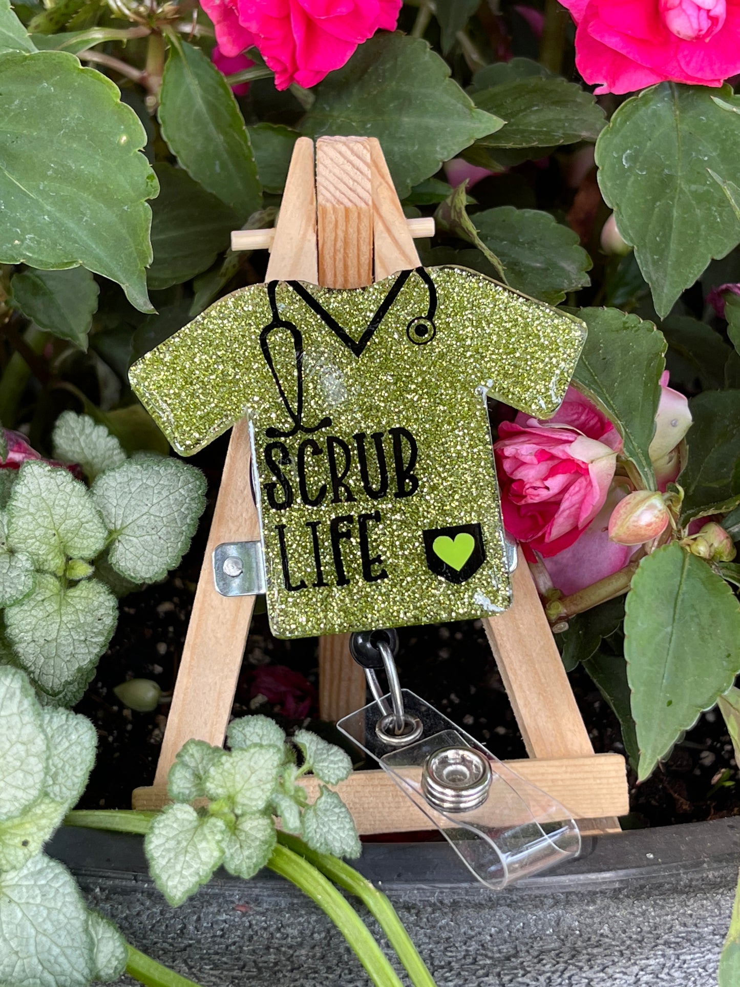Scrub Life Scrub Top Interchangeable Badge Reel Topper