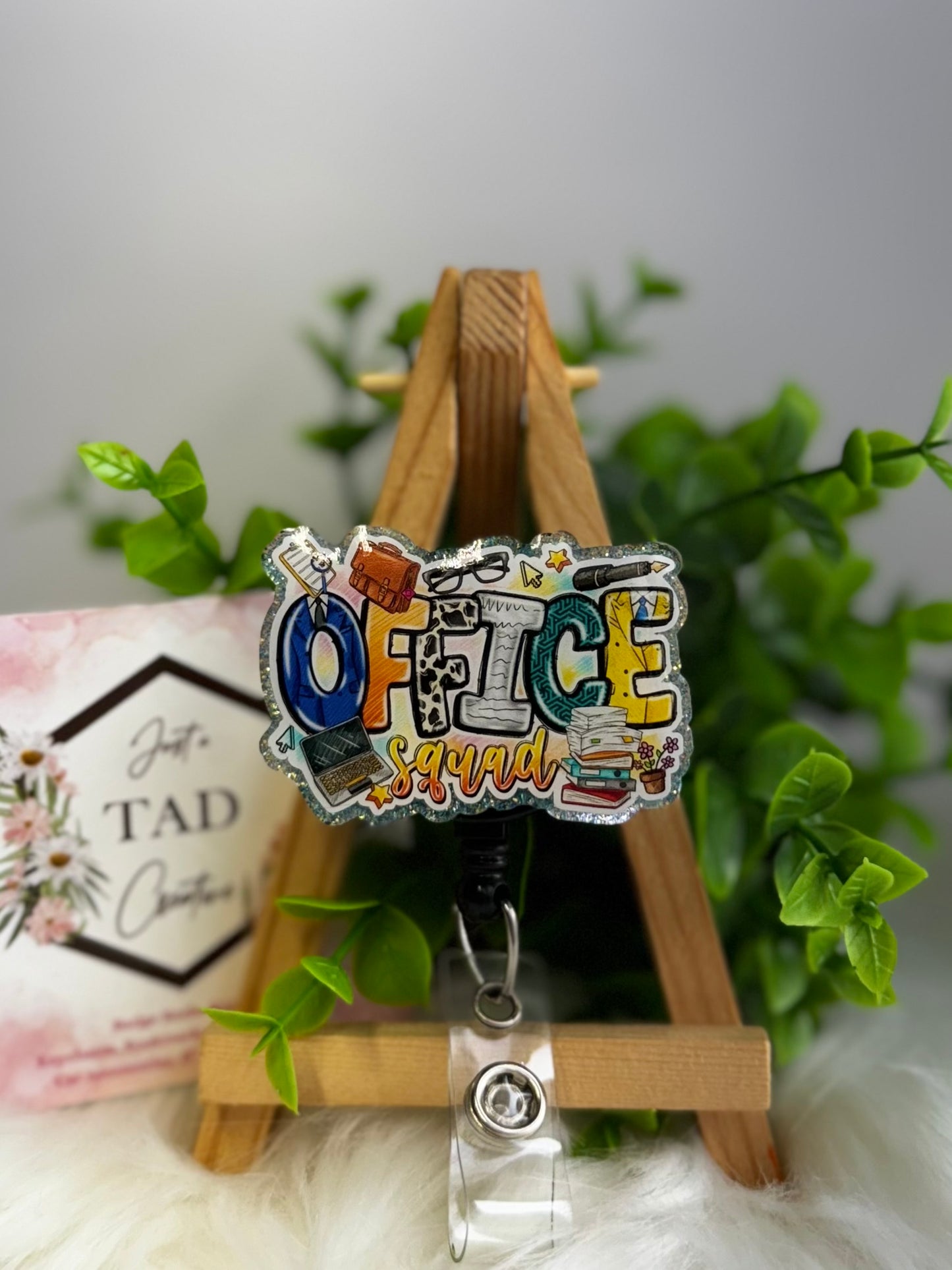 Office Squad Graphic Glittered Interchangeable Topper