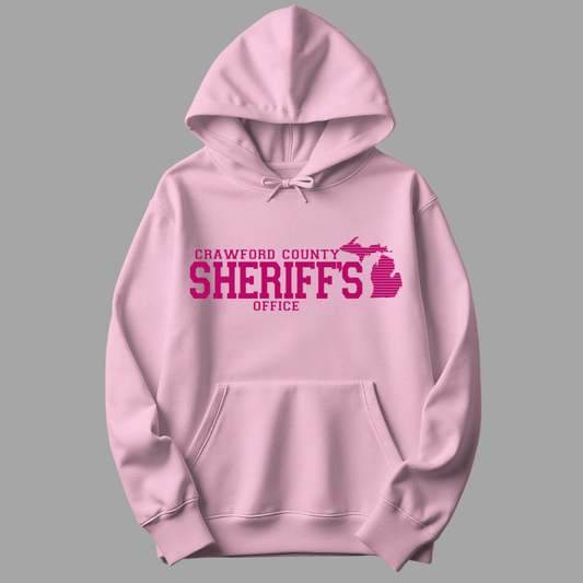 Simple Design Pink Crawford County Adult Hooded Sweatshirt