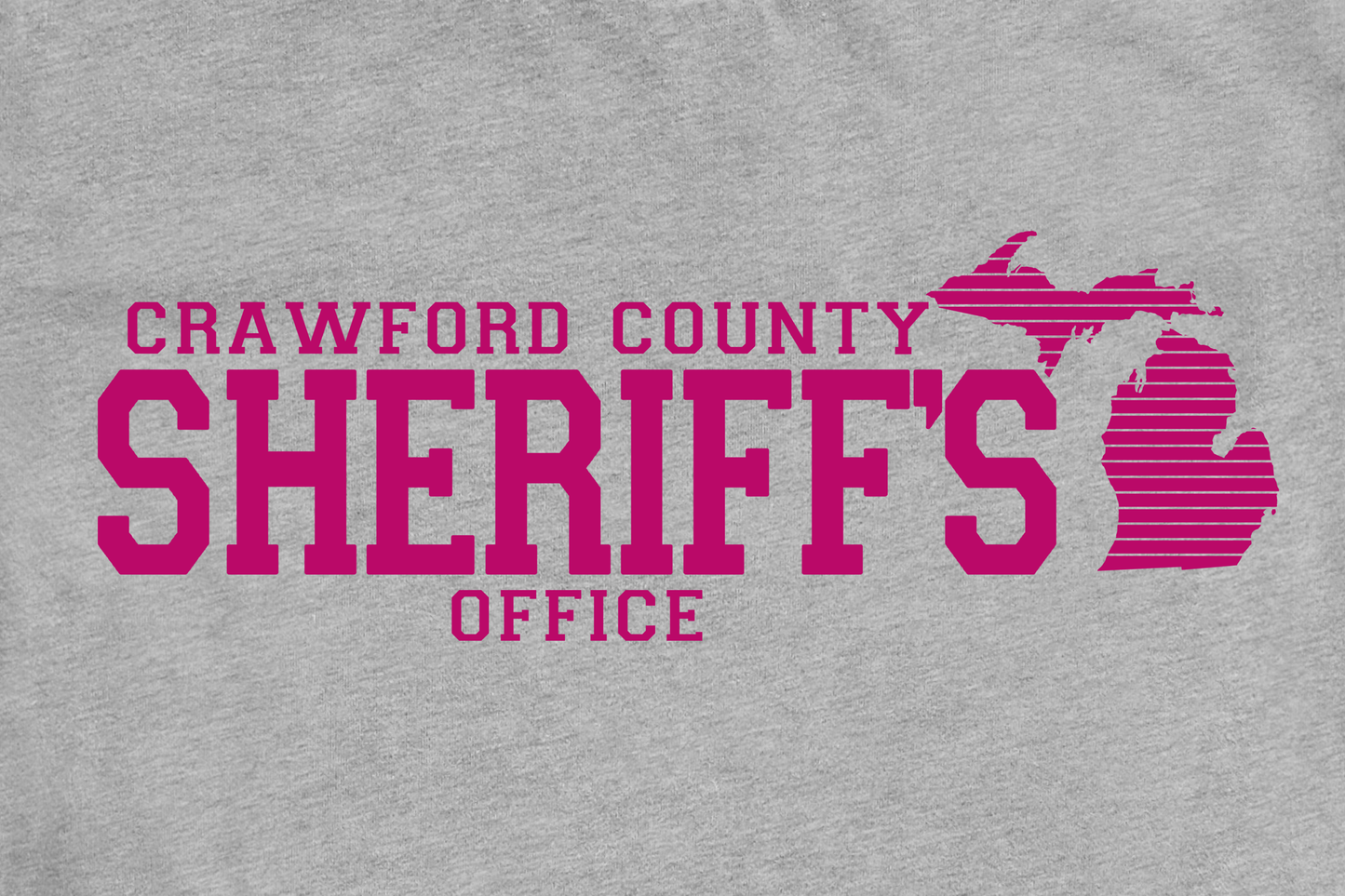 Youth Pink Simple Design Crawford County T-shirt