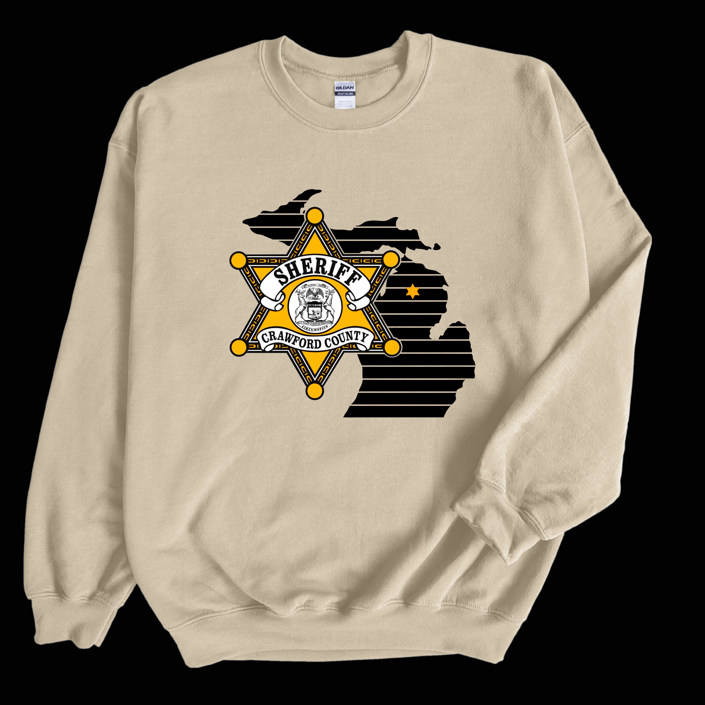Star Design Crawford County Adult Crewneck Sweatshirt