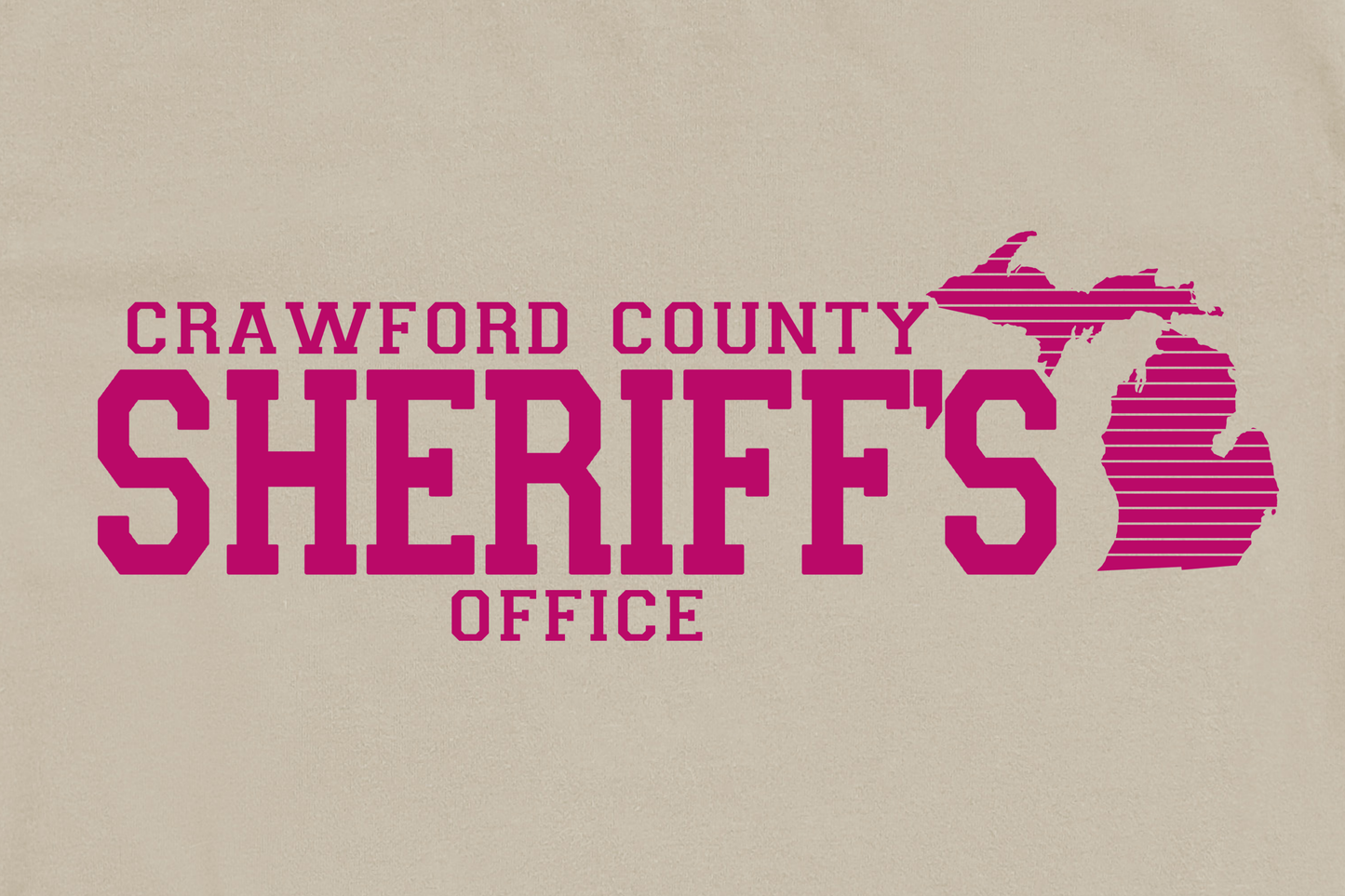 Youth Pink Simple Design Crawford County T-shirt