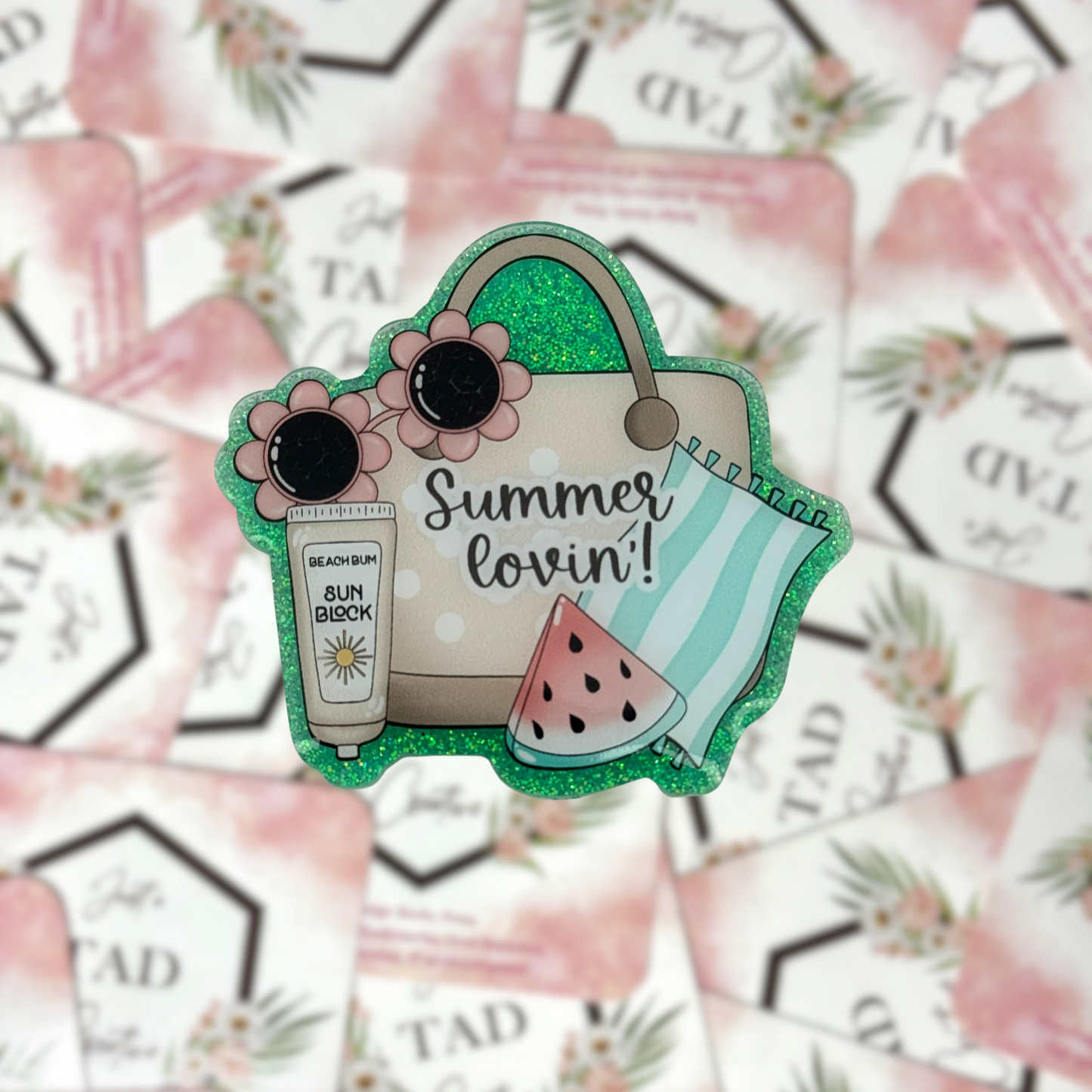 Summer Lovin' Beach Tote Interchangeable Badge Topper