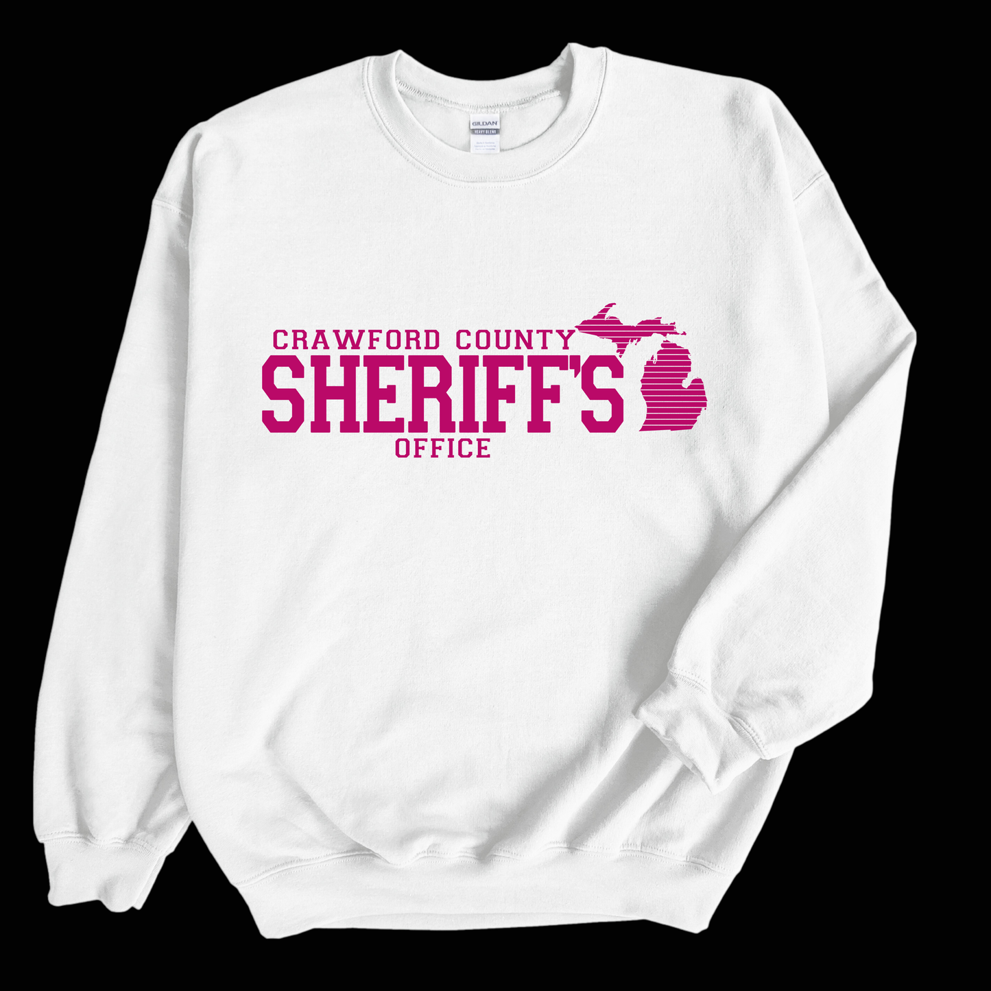 Simple Design Pink Crawford County Adult Crewneck Sweatshirt