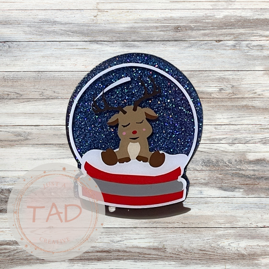 Reindeer Snow Globe Interchangeable Topper