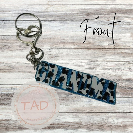 Grandma 3" Glittered Keychain