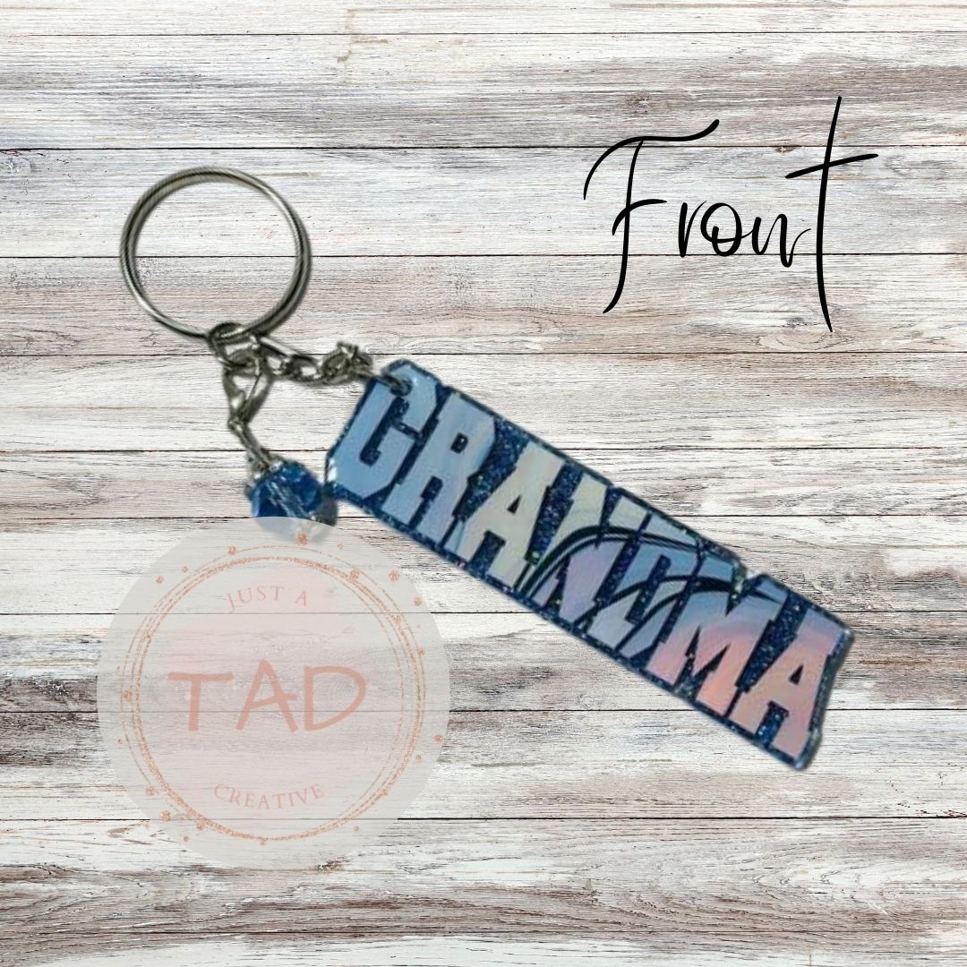 Grandma 3" Glittered Keychain
