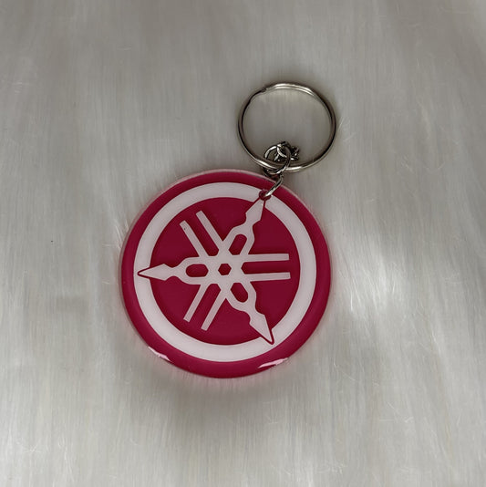 2" Round Tuning Fork Keychain / Bag Tag