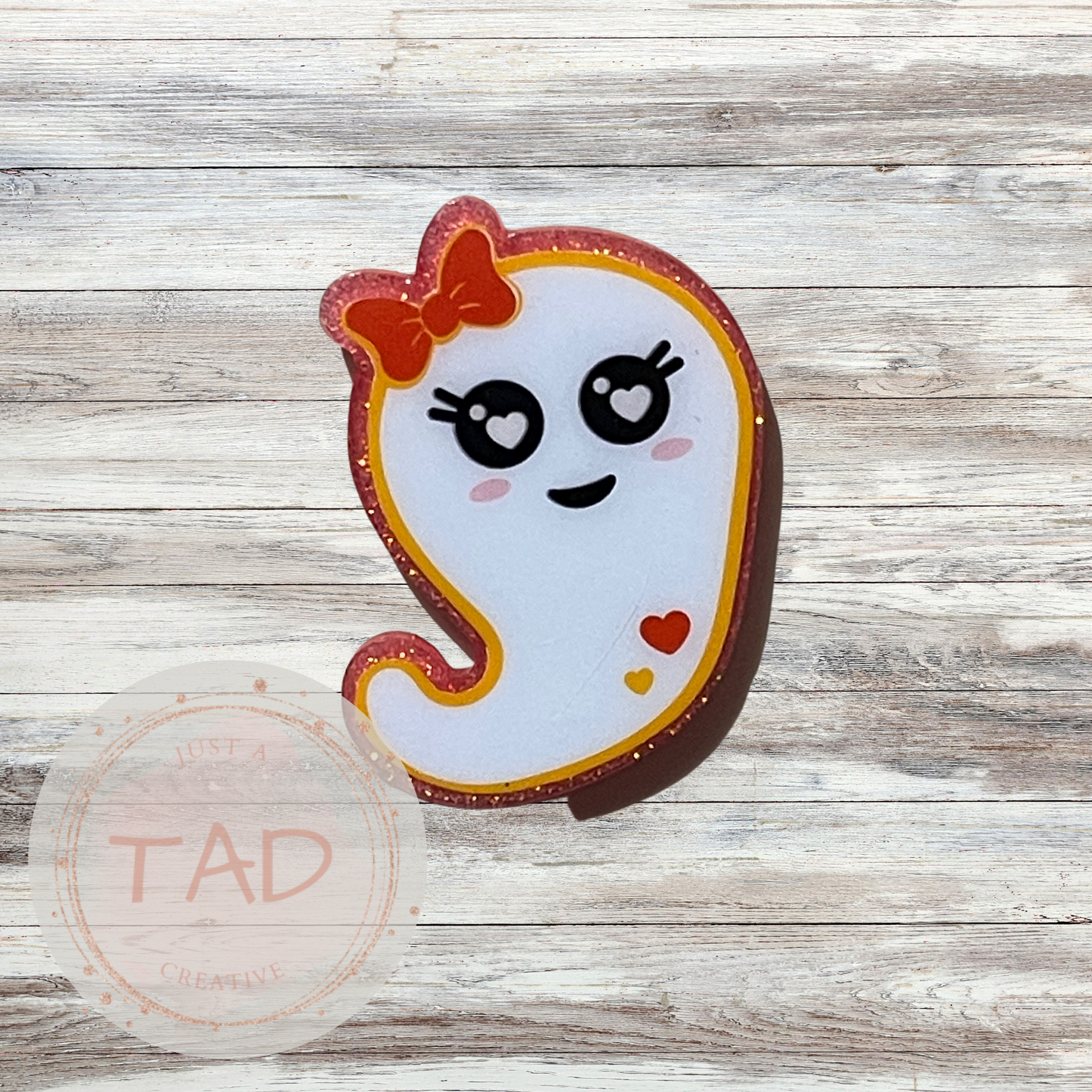 Ghost with Bow Interchangeable Topper