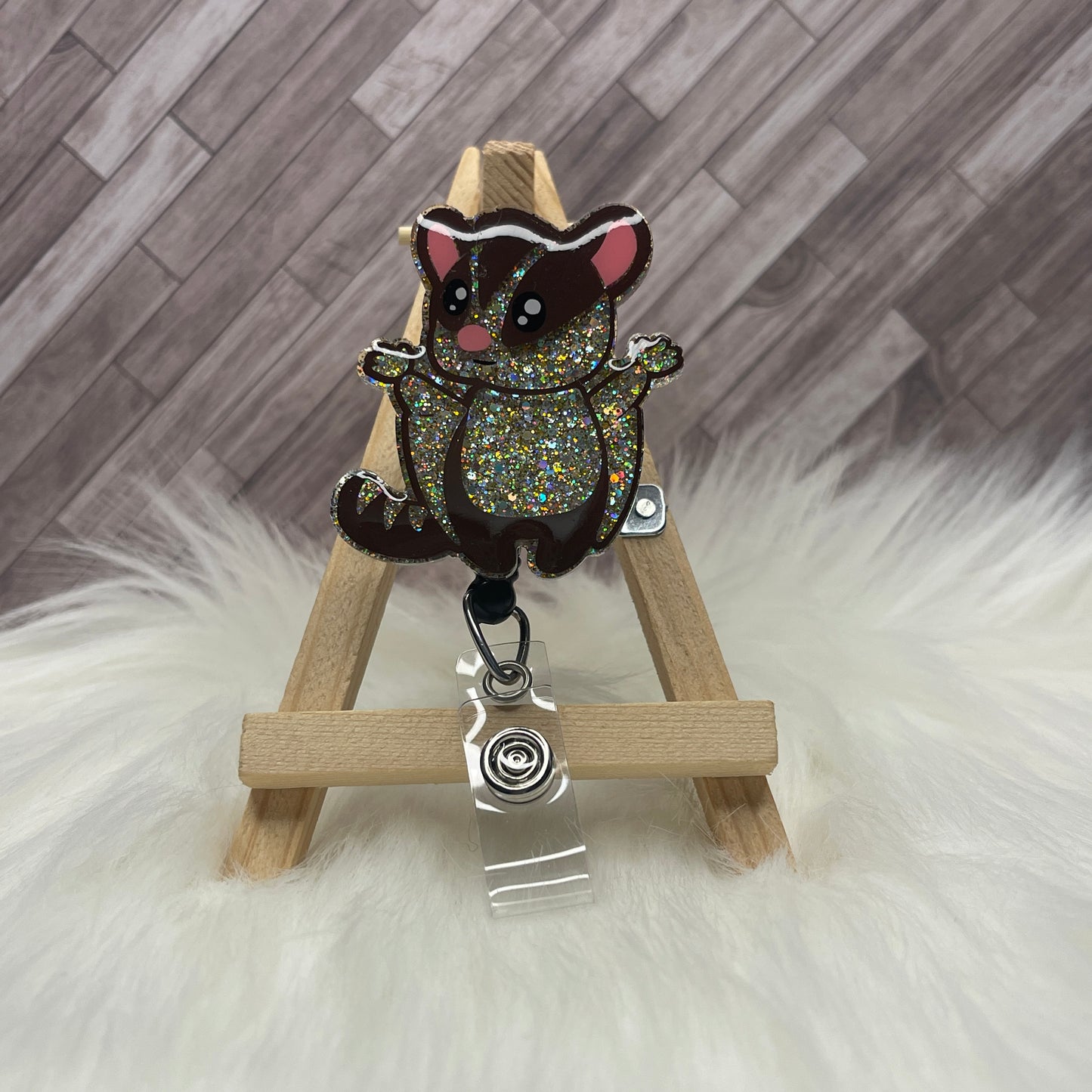 Sugar Glider Glittered Interchangeable Badge Reel Topper