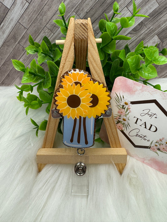 Sunflower Vase Interchangeable Badge Topper