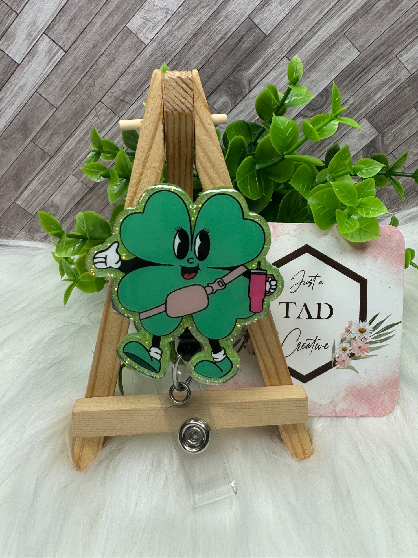 Boujee Four Leaf Clover Interchangeable Badge Topper