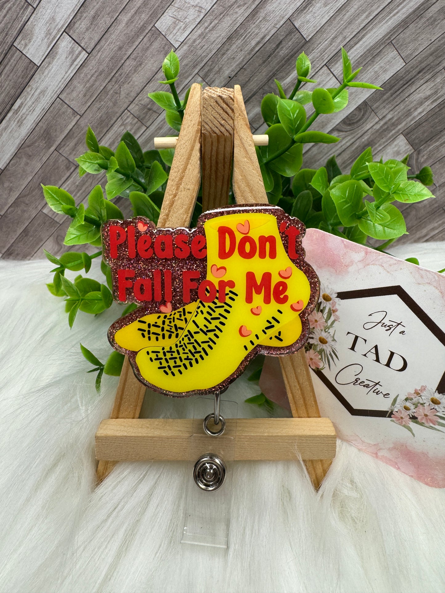 Please Don’t Fall For Me Interchangeable Badge Topper