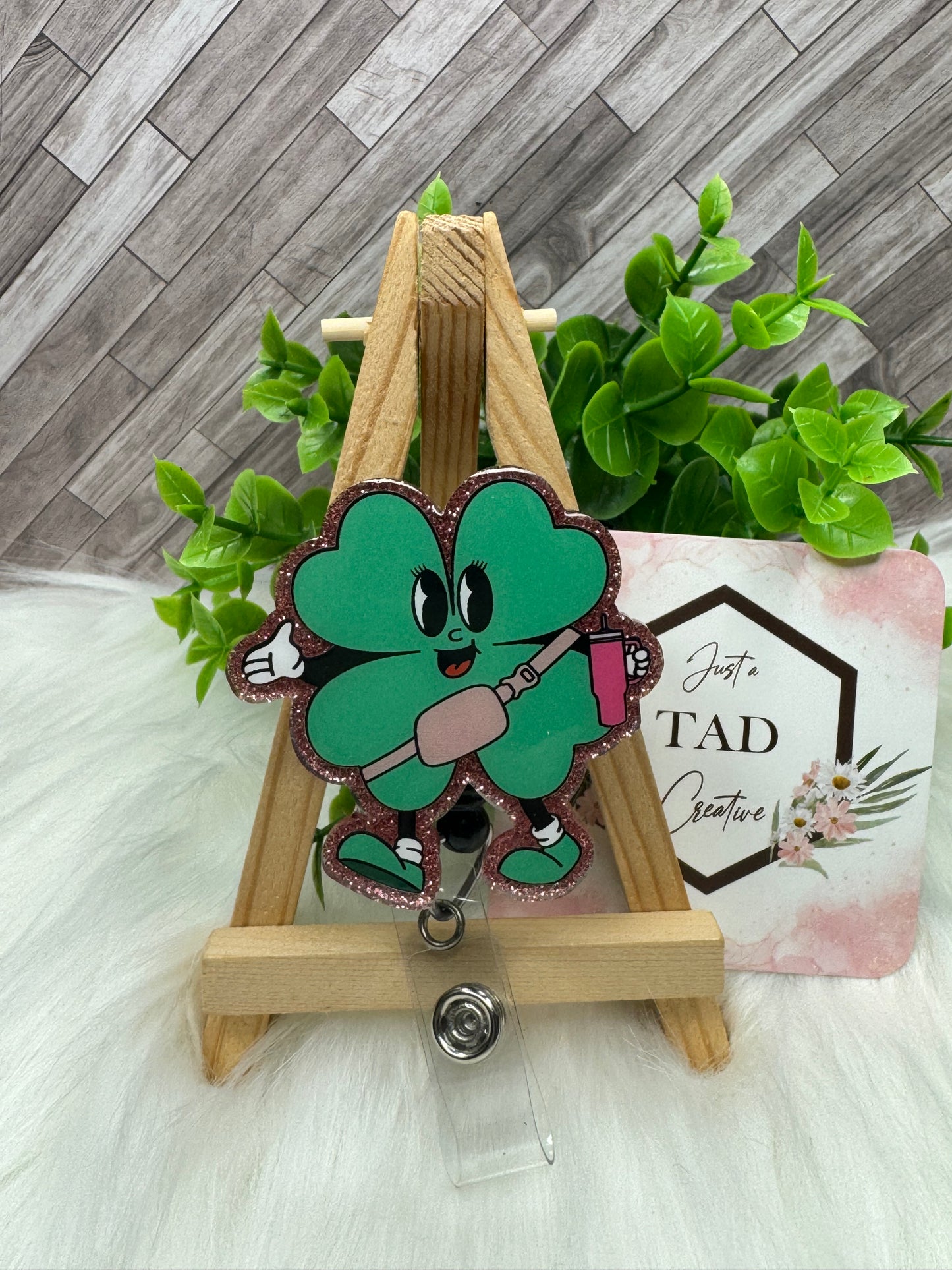 Boujee Four Leaf Clover Interchangeable Badge Topper