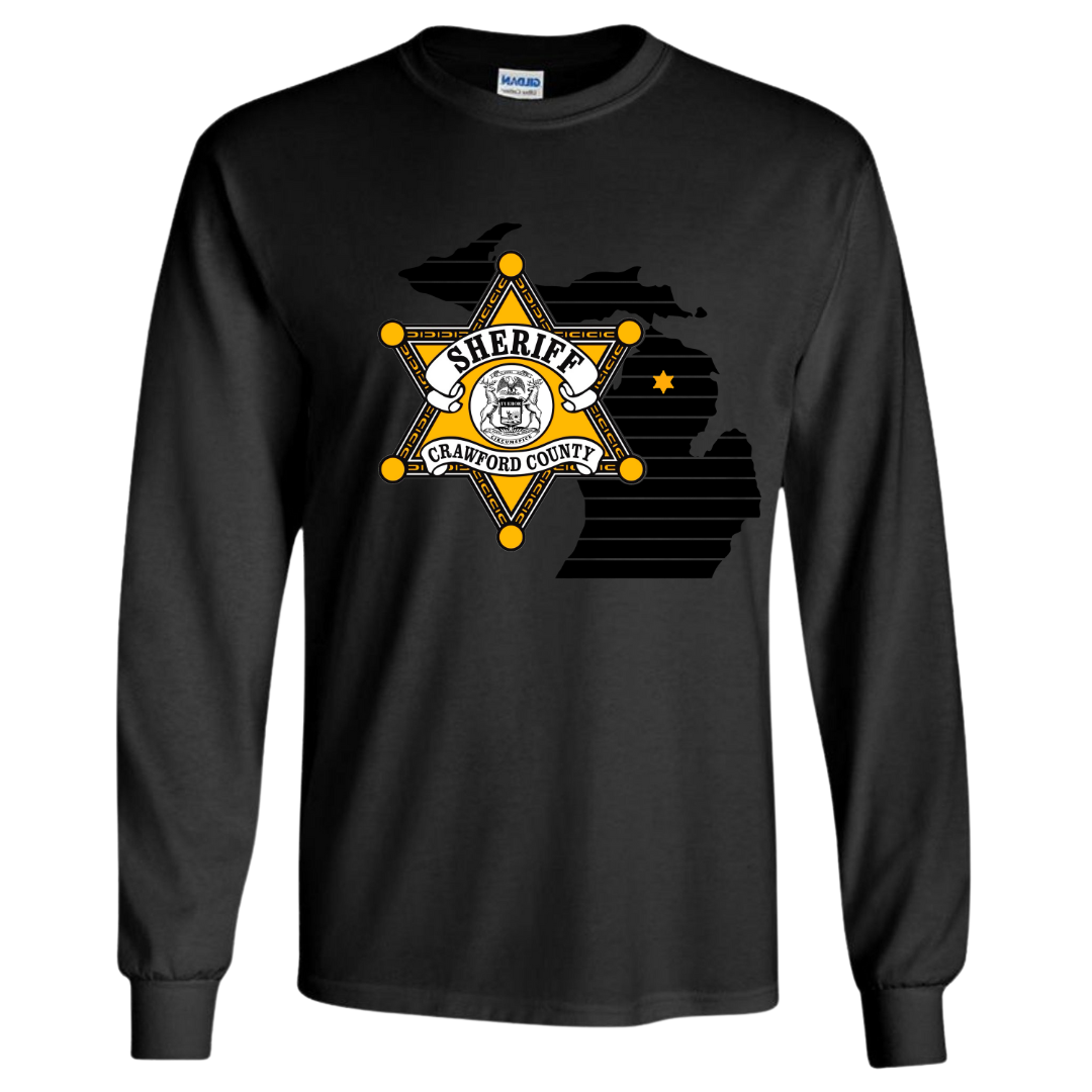 Star Design Crawford County Adult Long Sleeve T-Shirt