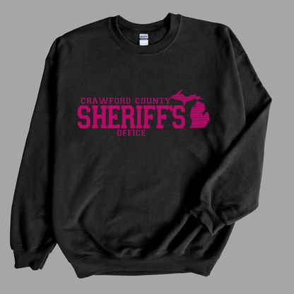 Simple Design Pink Crawford County Adult Crewneck Sweatshirt