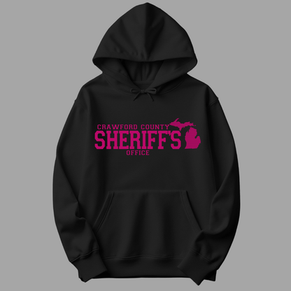 Simple Design Pink Crawford County Adult Hooded Sweatshirt