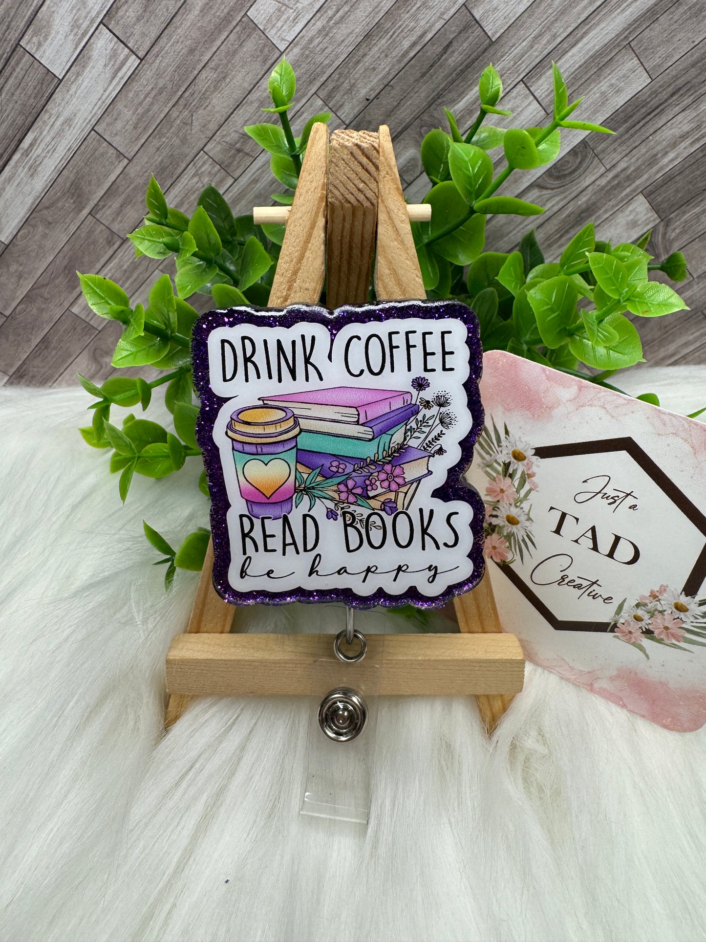 Drink Coffee Read Books Be Happy Interchangeable Badge Toppers