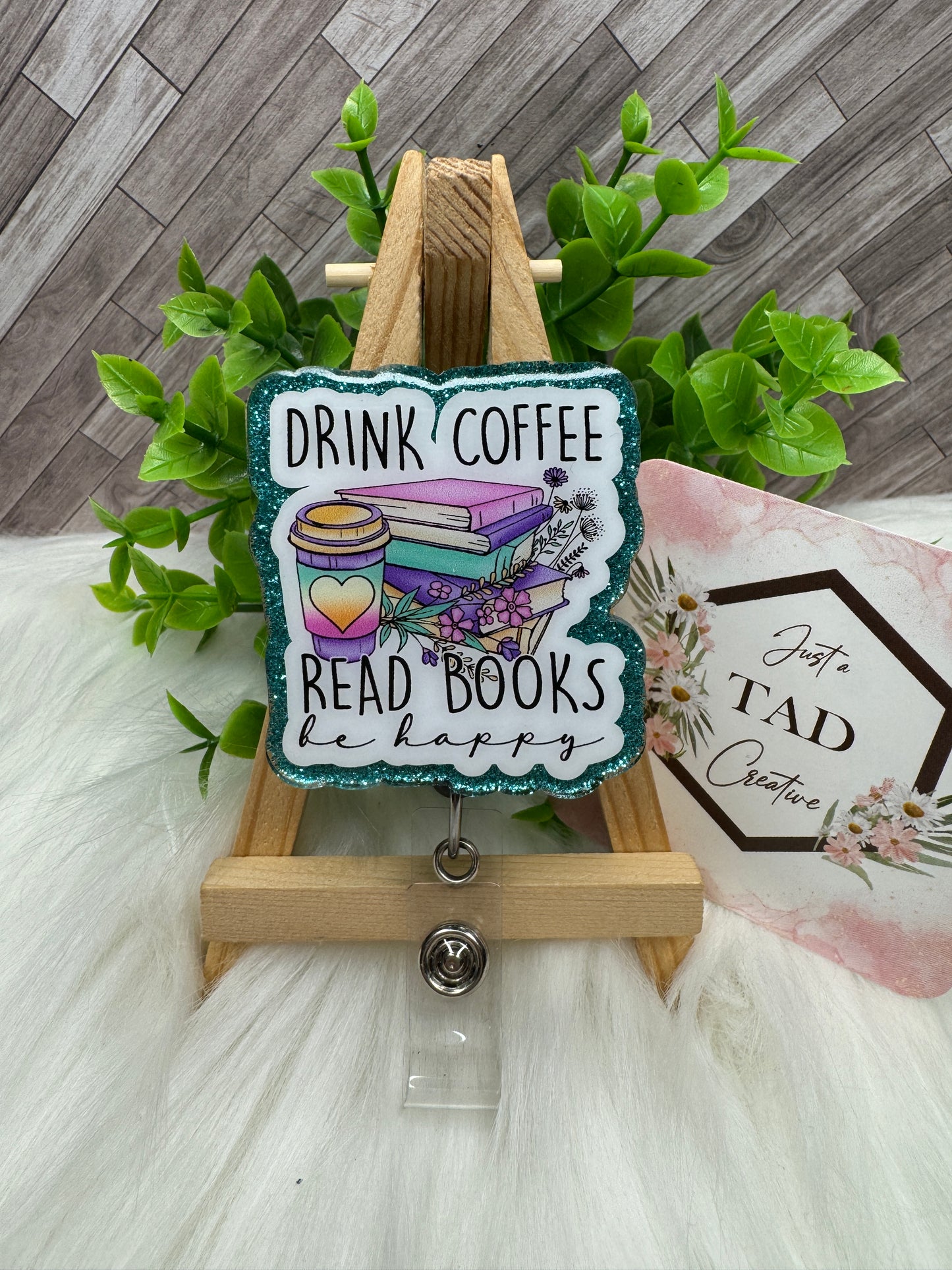 Drink Coffee Read Books Be Happy Interchangeable Badge Toppers