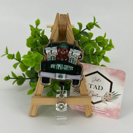 But First Coffee Interchangeable Badge Reel Topper
