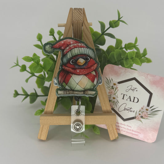Cozy Cardinal Interchangeable Badge Reel Topper