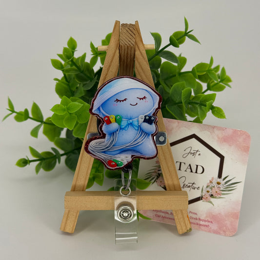 Glove Doll EKG Interchangeable Badge Reel Topper