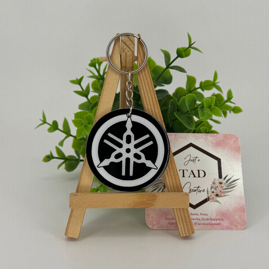 2" Round Tuning Fork Keychain / Bag Tag