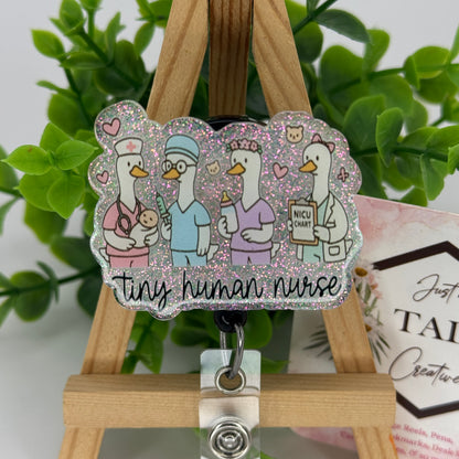Tiny Human Nurse Interchangeable Badge Reel Topper