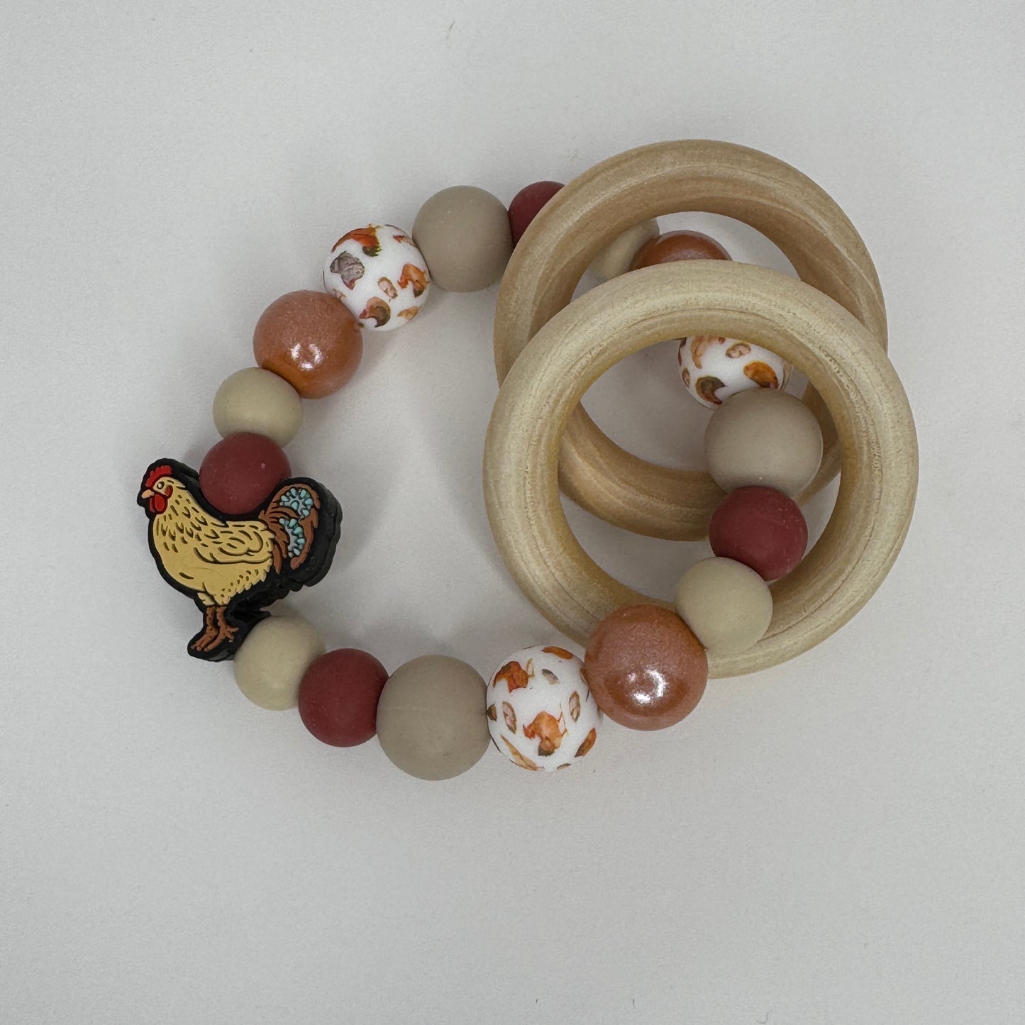 Chicken Silicone Teething Rattle