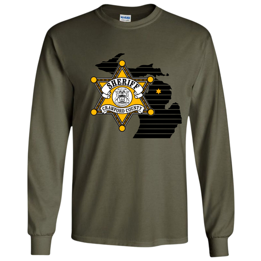 Star Design Crawford County Adult Long Sleeve T-Shirt