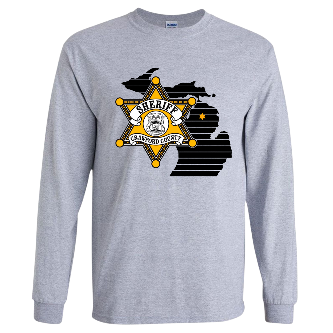Star Design Crawford County Adult Long Sleeve T-Shirt