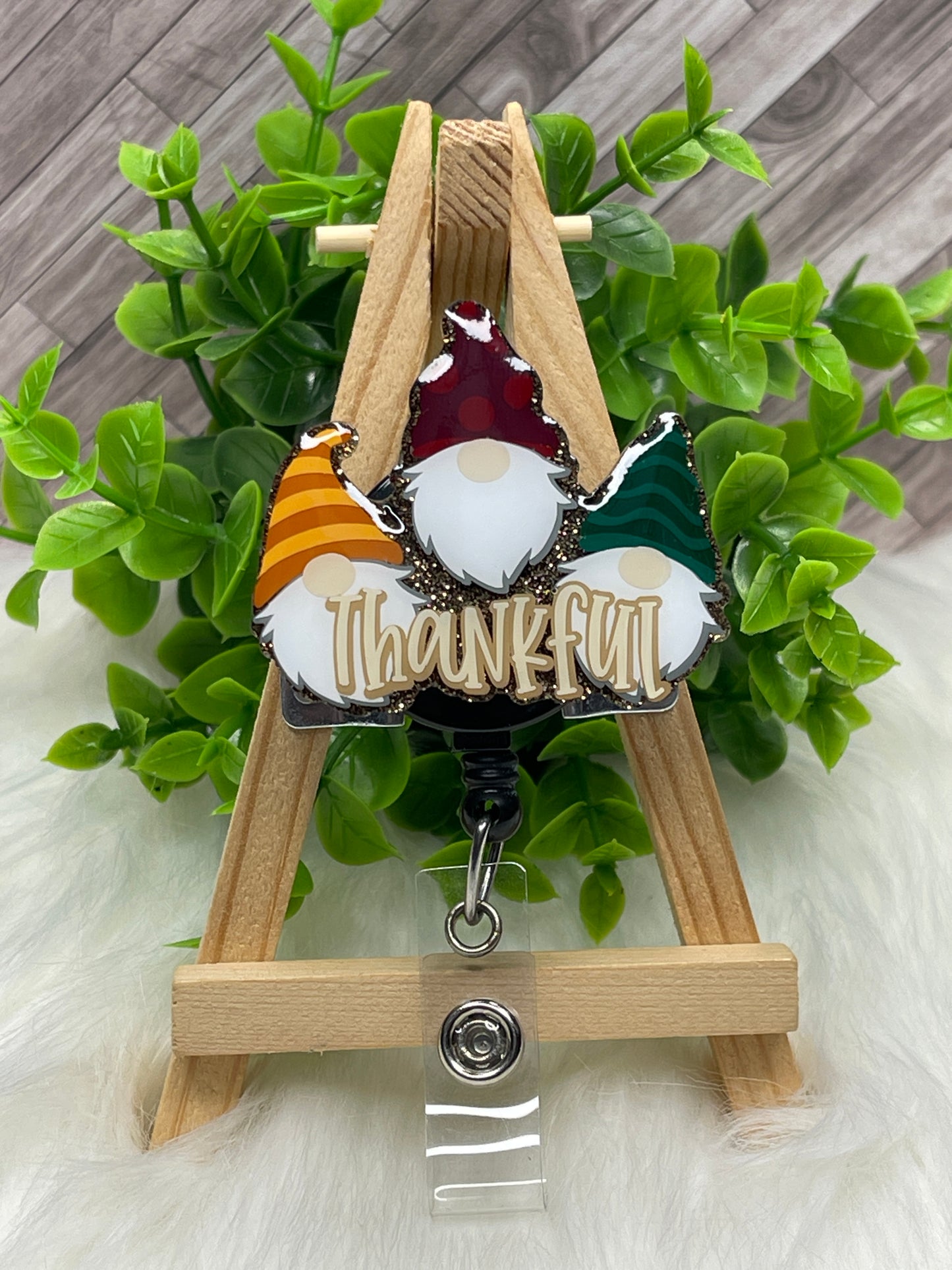Thankful Fall Gnome Interchangeable Badge Topper