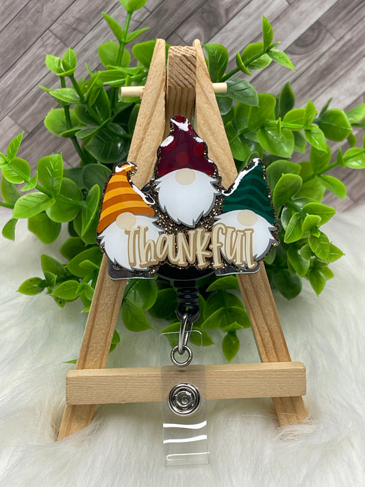 Thankful Fall Gnome Interchangeable Badge Topper