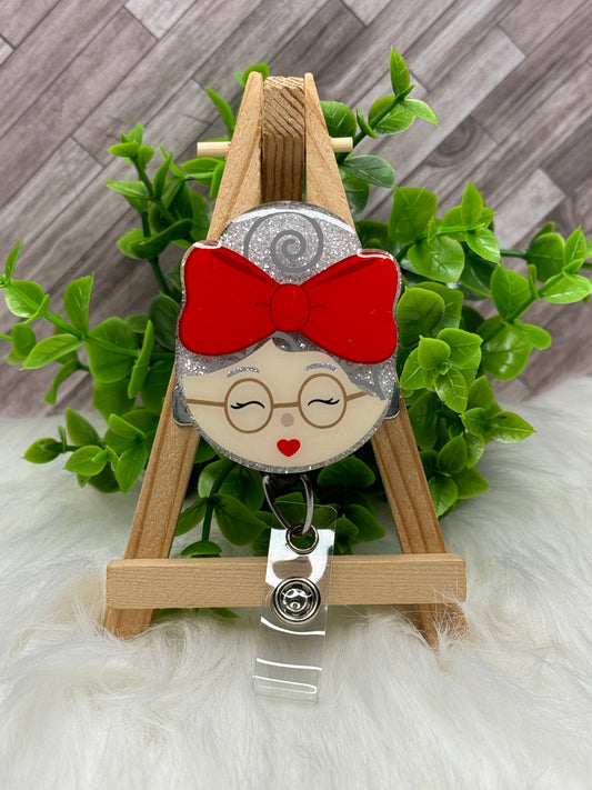 Mrs. Claus Interchangeable Badge Topper