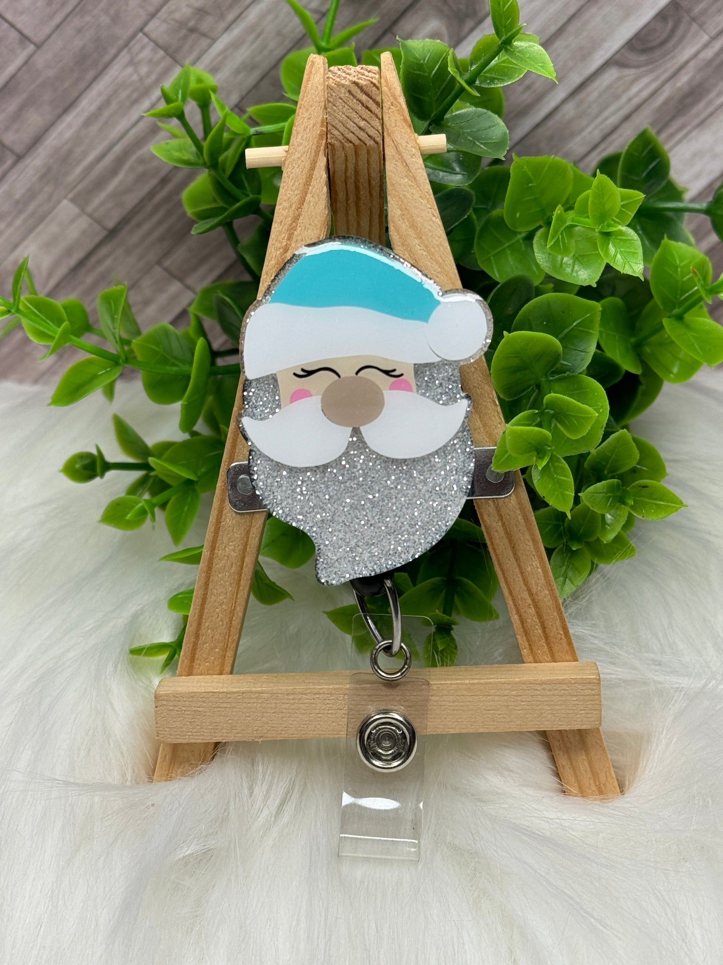 Cute Santa Head Interchangeable Badge Topper