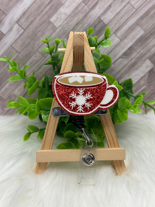 Cup of Hot Cocoa/ Coffee Interchangeable Badge Topper