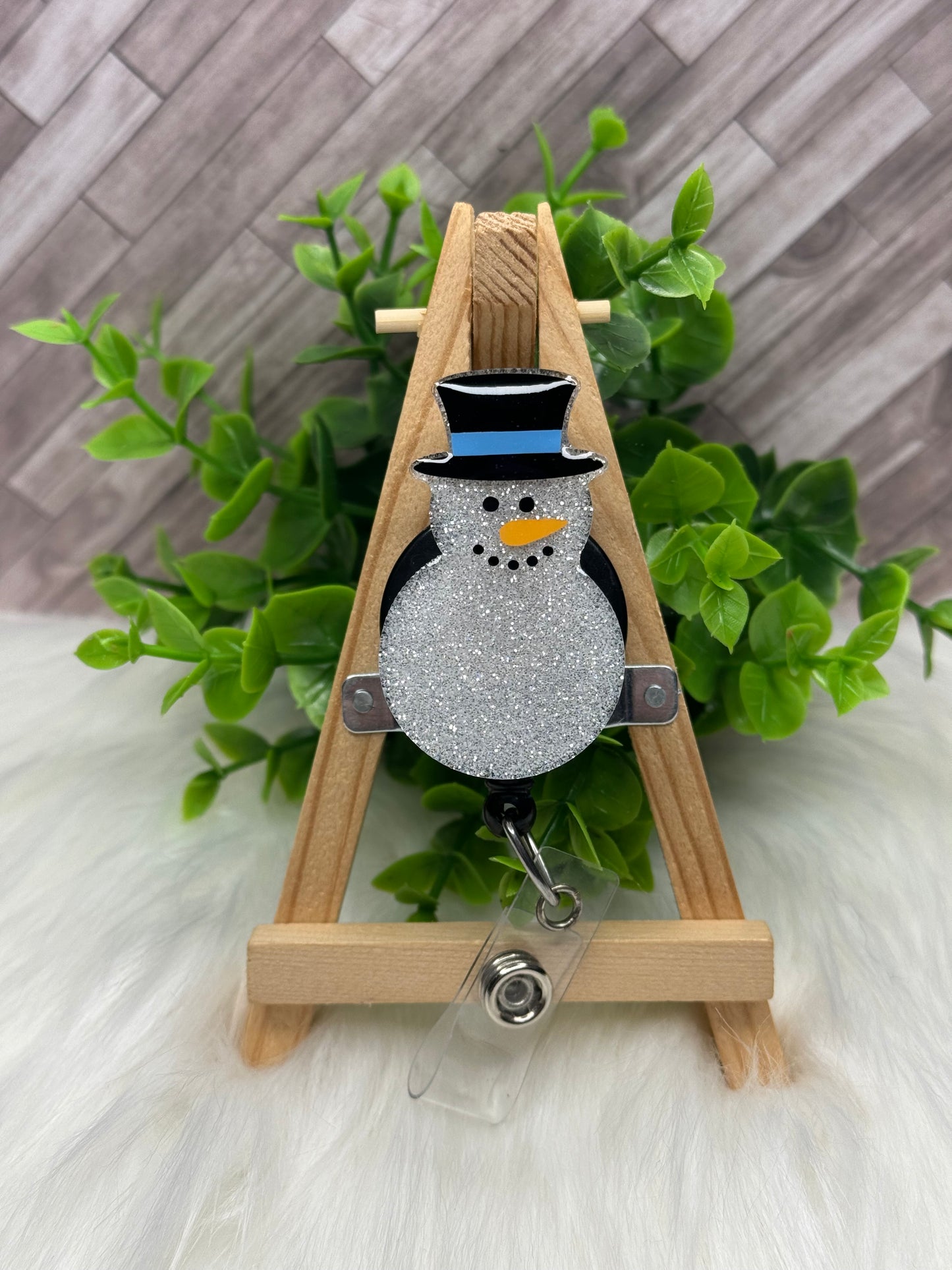 Snowman with Hat Interchangeable Badge Topper