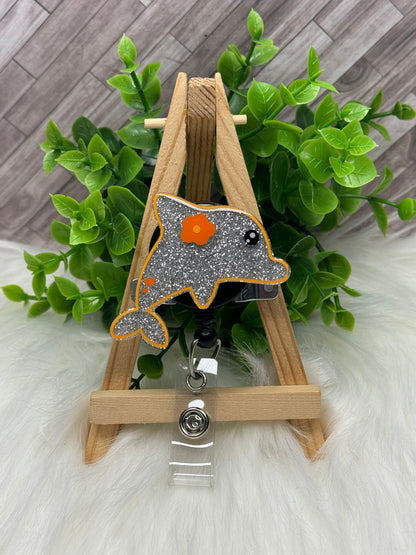 Dolphin Interchangeable Badge Reel Topper