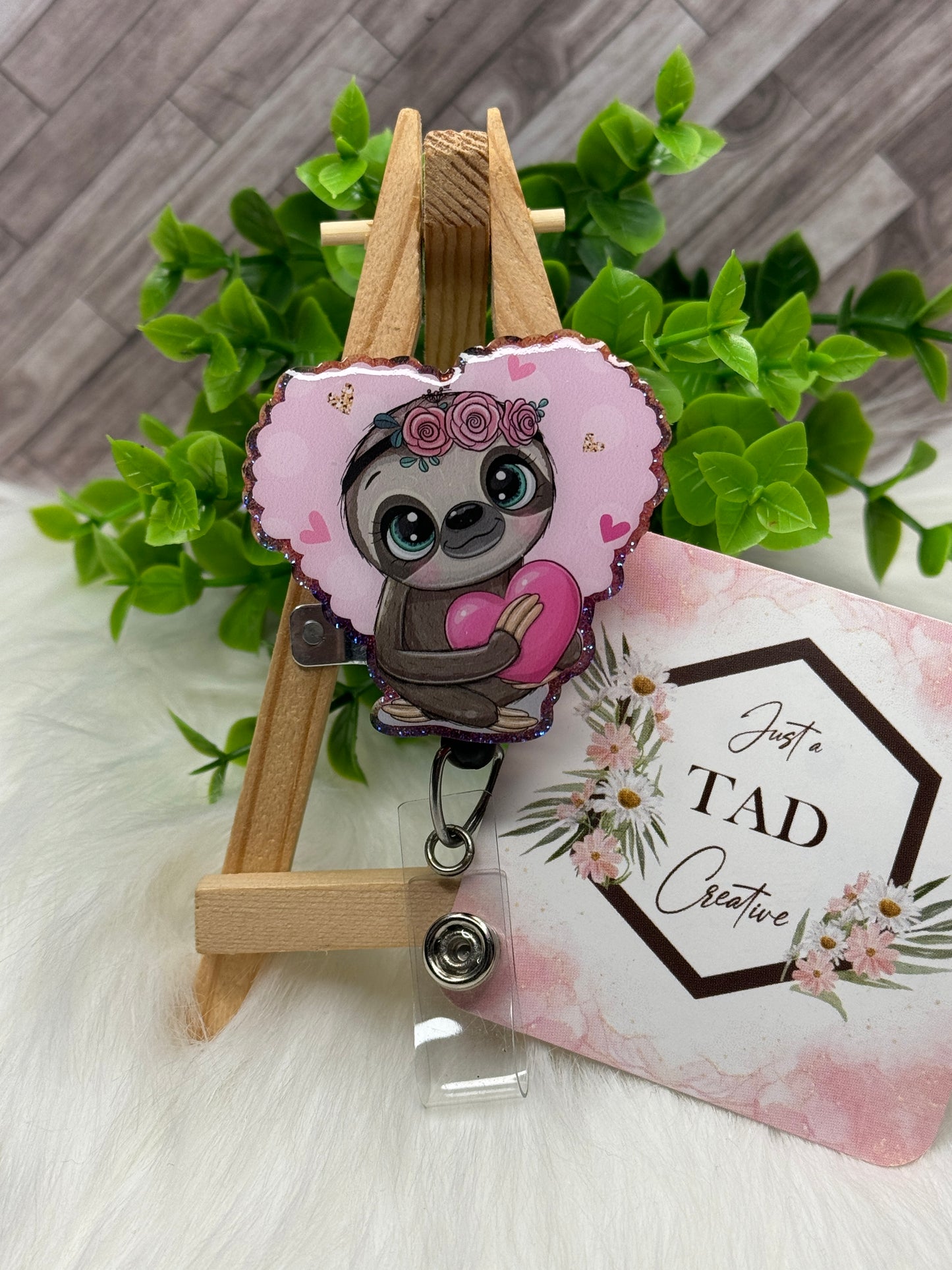 Sloth Heart Interchangeable Badge Reel Topper