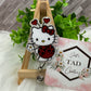 Lady Bug White Kitty Interchangeable Badge Reel Topper