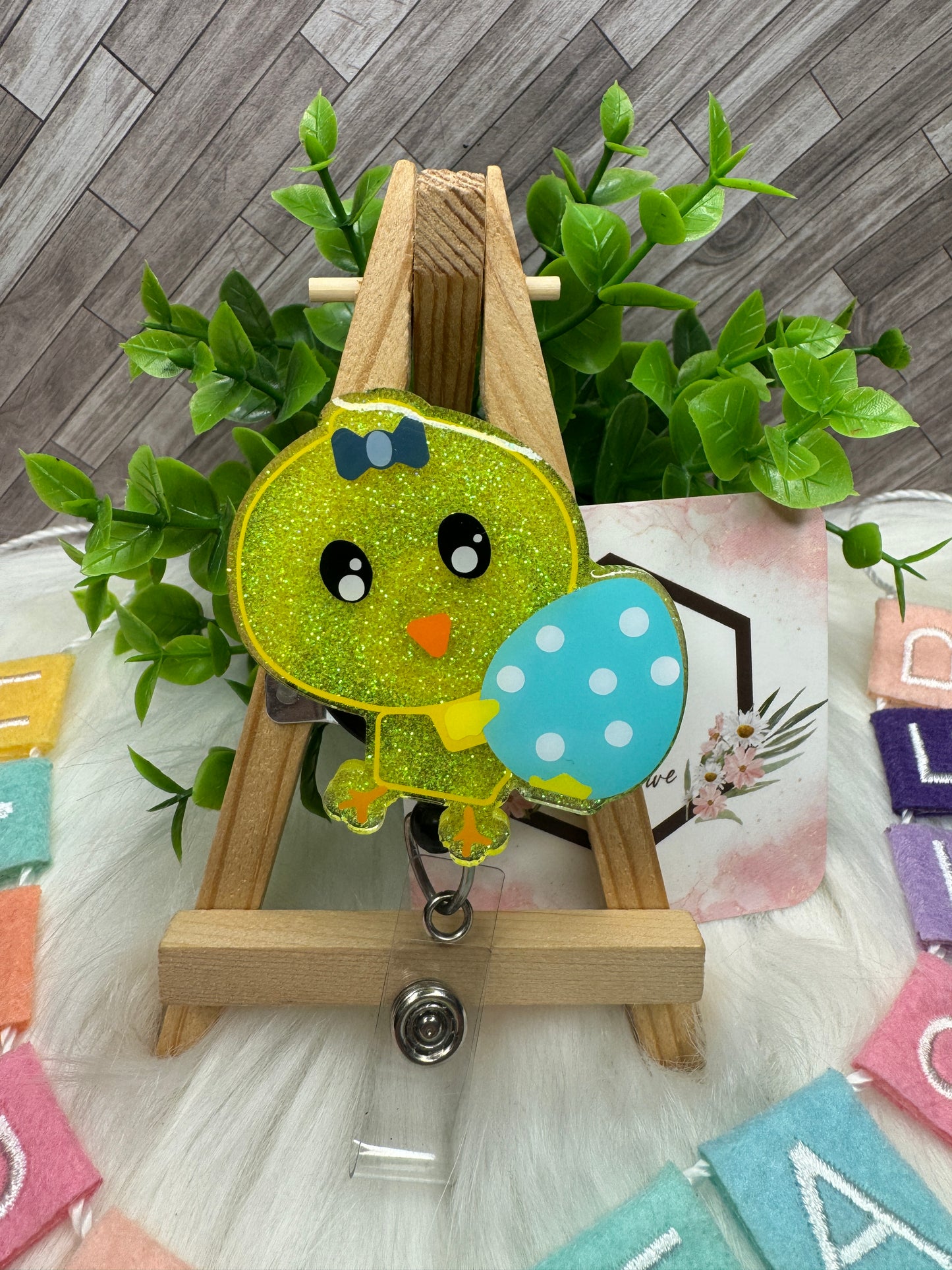 Chick with Easter Egg Interchangeable Topper