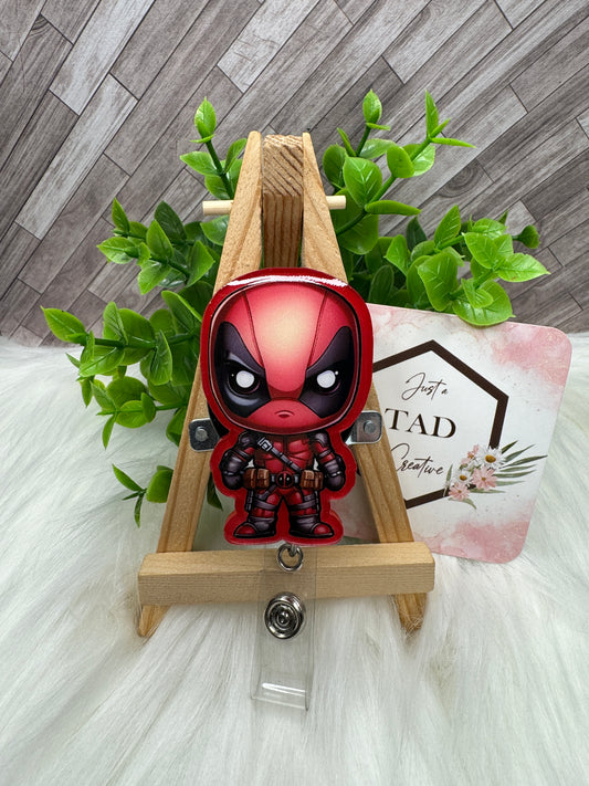 Super Hero DPOOL Character Interchangeable Badge Reel Topper