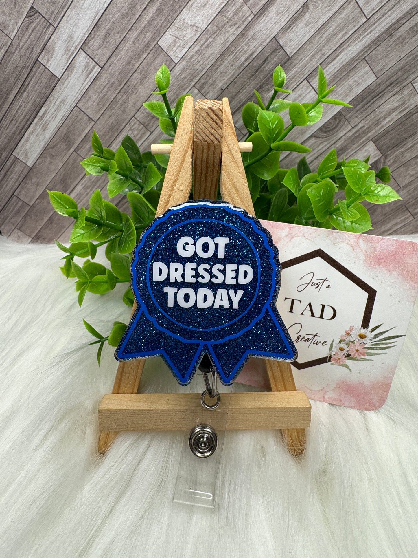 Funny Blue Awards Ribbon Interchangeable Badge Topper