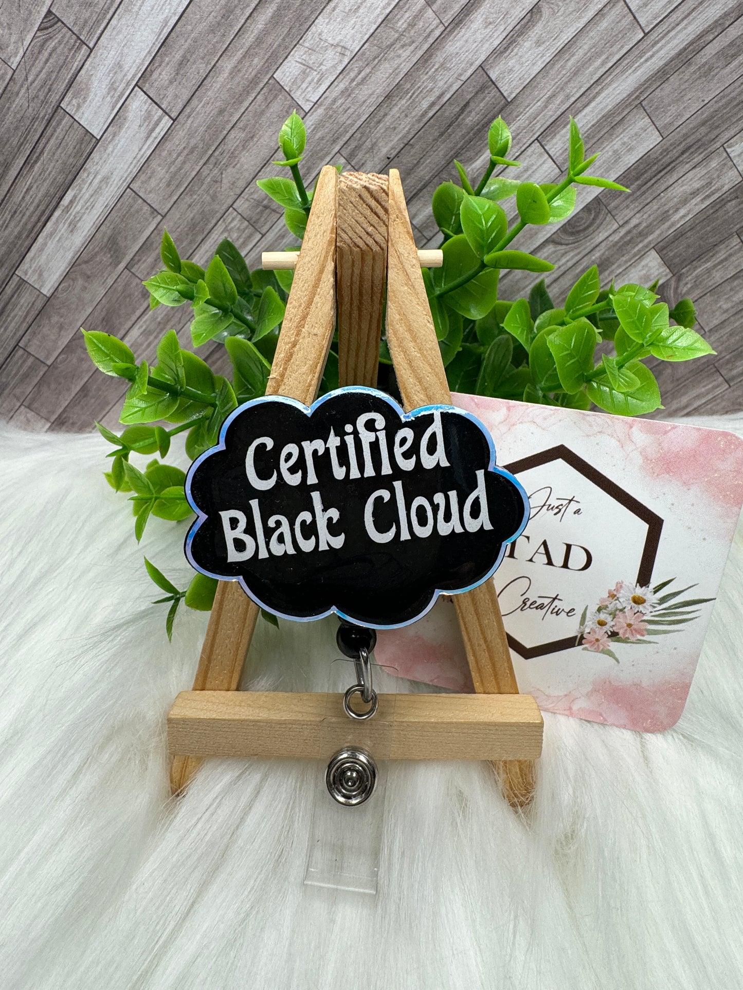 Certified Black Cloud Interchangeable Badge Reel Topper