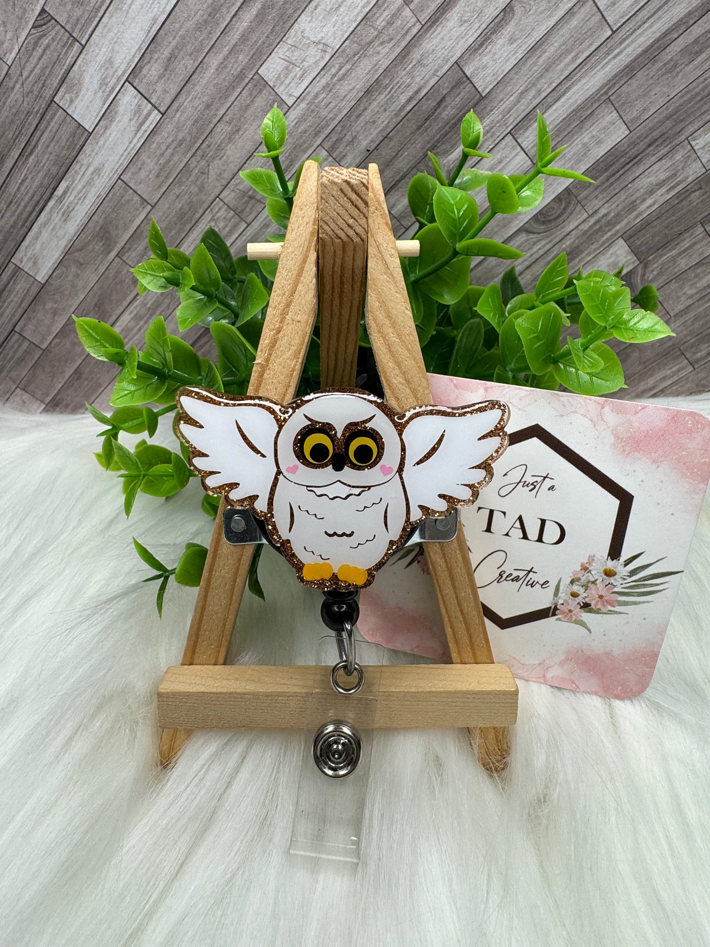 Magical White Owl Interchangeable Badge Topper