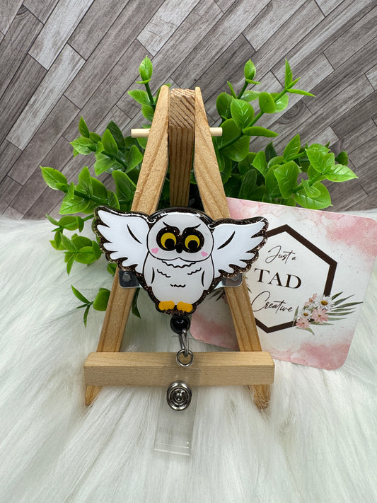 Magical White Owl Interchangeable Badge Topper