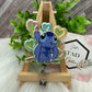 Blue Alien Drawing Hearts Interchangeable Badge Reel Topper