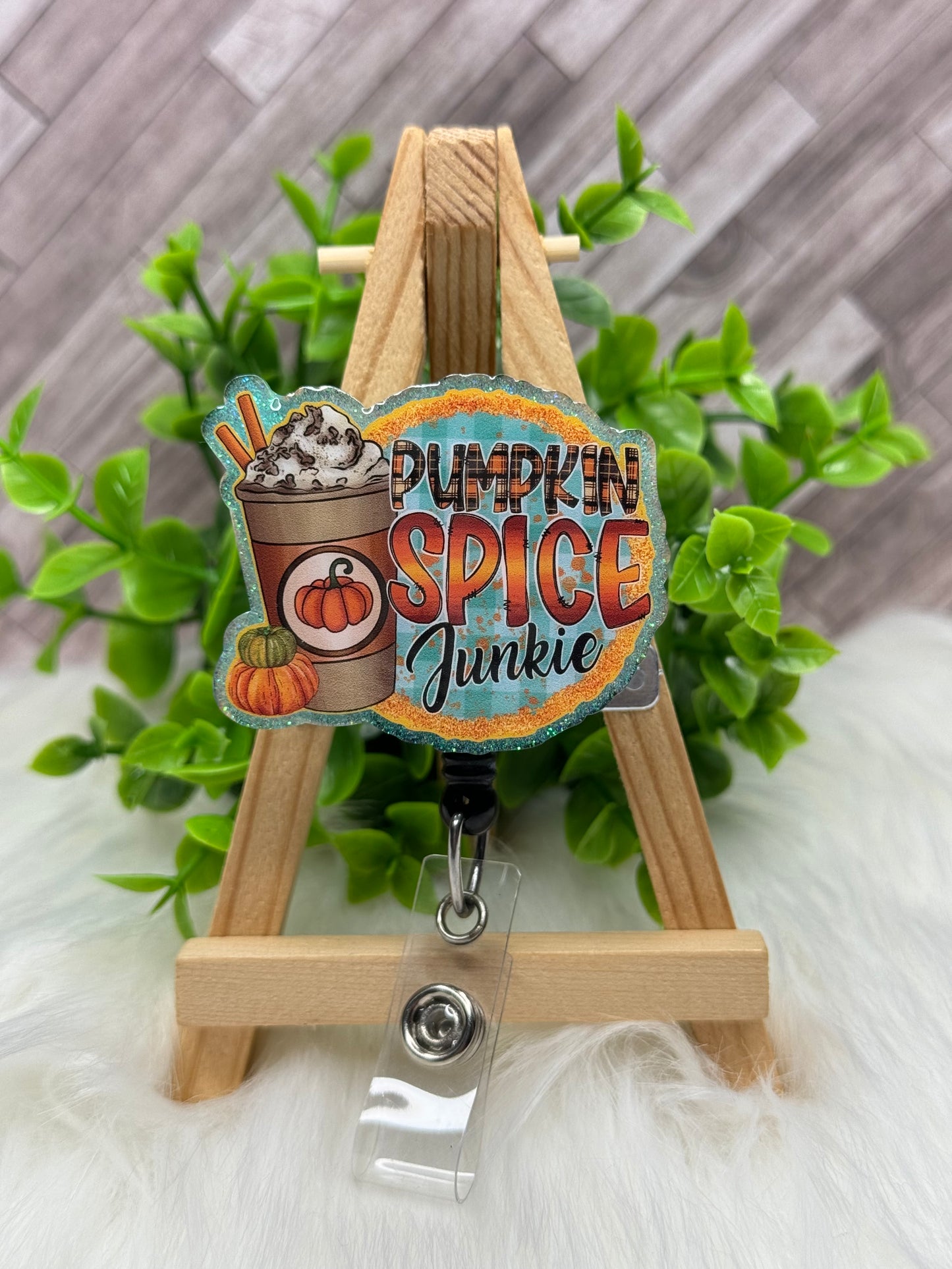 Pumpkin Spice Junkie Interchangeable Badge Topper