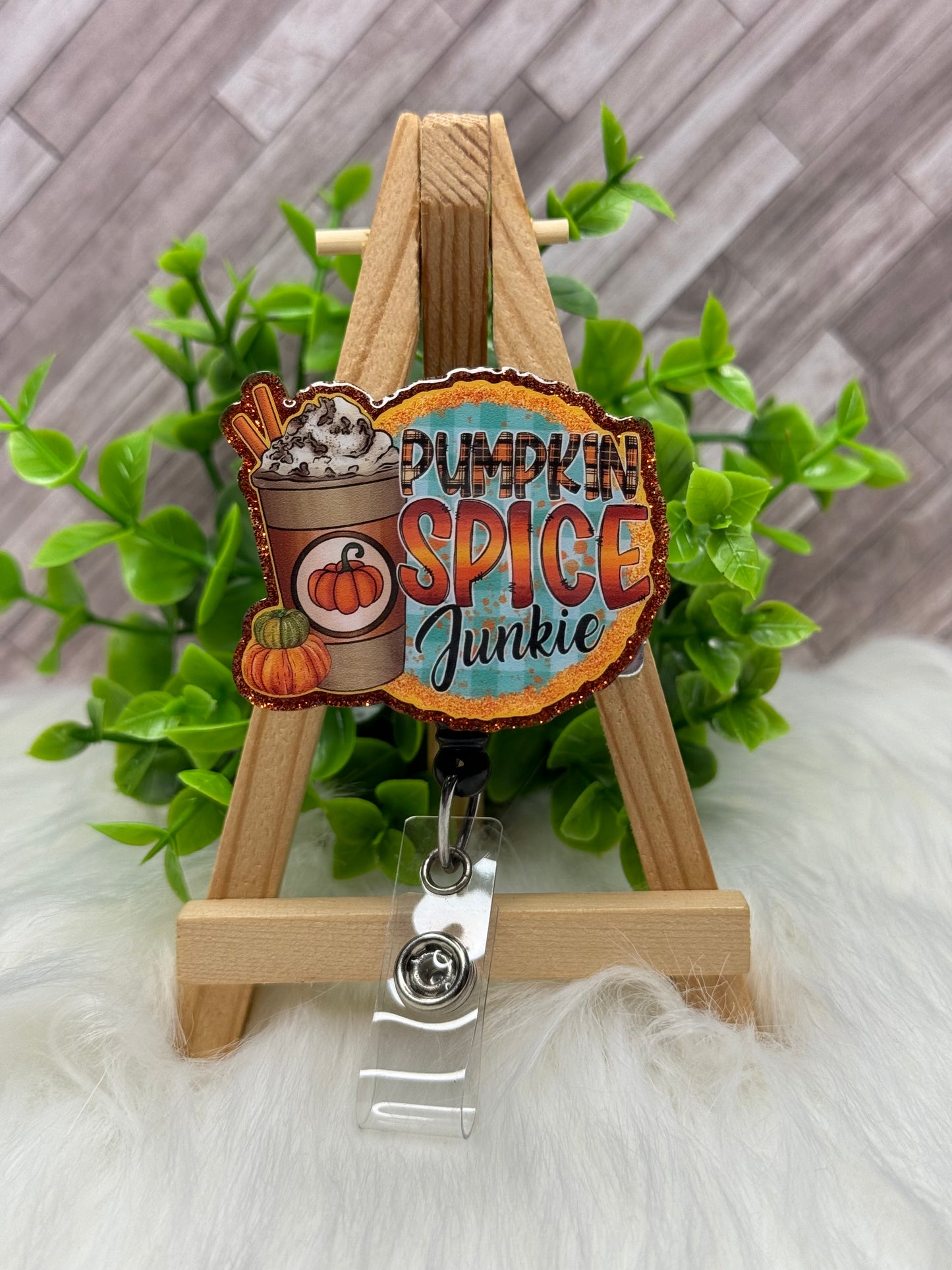 Pumpkin Spice Junkie Interchangeable Badge Topper